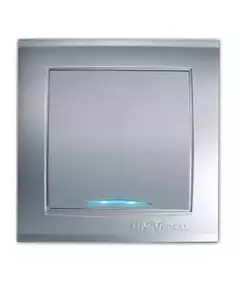 Выключатель 1-кл. СП Бриллиант 10А IP20 с подсветкой серебр. UNIVersal 7949643