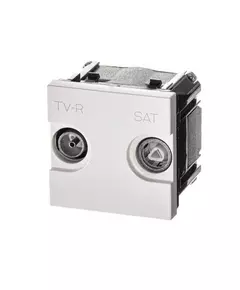 Розетка TV-R-SAT 2мод. Zenit с накладкой бел. ABB 2CLA225130N1101