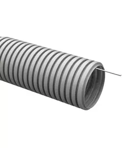 Труба гофрированная ПВХ d20мм с протяжкой сер. (уп.25м) IEK CTG20-20-K41-025I