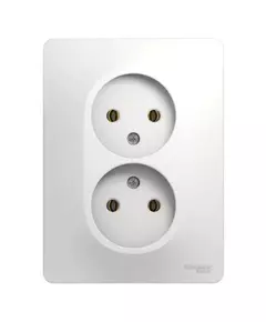 Розетка 2-м СП Glossa 16А IP20 без заземл. бел. SchE GSL000120