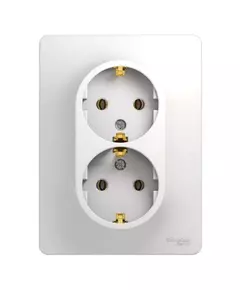 Розетка 2-м СП Glossa 16А IP20 с заземл. в сборе бел. SchE GSL000124