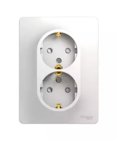 Розетка 2-м СП Glossa 16А IP20 с заземл. защ. шторки в сборе бел. SchE GSL000126