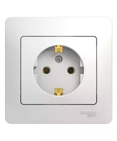 Розетка 1-м СП Glossa 16А IP20 с заземл. в сборе бел. SchE GSL000142
