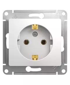 Механизм розетки 1-м СП Glossa 16А IP20 с заземл. бел. SchE GSL000143