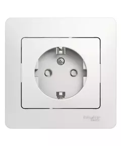 Розетка 1-м СП Glossa 16А IP20 с заземл. защ. шторки в сборе бел. SchE GSL000144