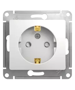 Механизм розетки 1-м СП Glossa 16А IP20 с заземл. защ. шторки бел. SchE GSL000145