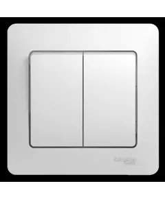 Выключатель 2-кл. СП Glossa 10А IP20 (сх. 5) 10AX в сборе бел. SchE GSL000152