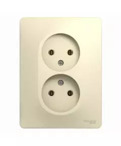Розетка 2-м СП Glossa 16А IP20 без заземл. беж. SchE GSL000220