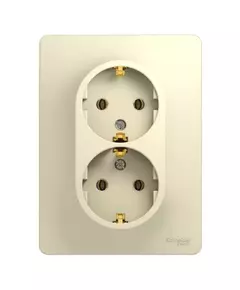 Розетка 2-м СП Glossa 16А IP20 с заземл. в сборе беж. SchE GSL000224