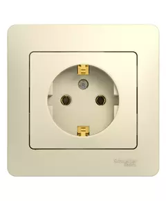 Розетка 1-м СП Glossa 16А IP20 с заземл. в сборе беж. SchE GSL000242