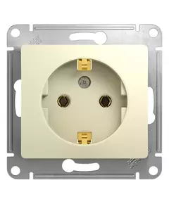 Механизм розетки 1-м СП Glossa 16А IP20 с заземл. беж. SchE GSL000243