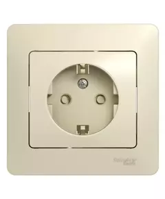 Розетка 1-м СП Glossa 16А IP20 с заземл. защ. шторки в сборе беж. SchE GSL000244