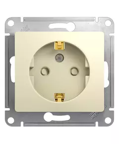 Механизм розетки 1-м СП Glossa 16А IP20 с заземл. защ. шторки беж. SchE GSL000245