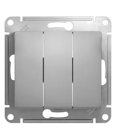 Механизм выключателя 3-кл. СП Glossa 10А IP20 (сх. 1+1+1) 10AX алюм. SchE GSL000331