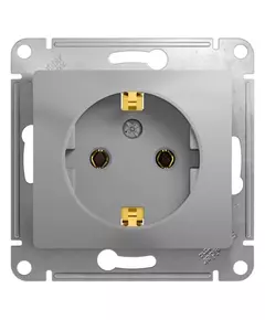 Механизм розетки 1-м СП Glossa 16А IP20 с заземл. алюм. SchE GSL000343