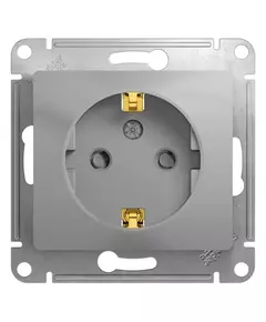 Механизм розетки 1-м СП Glossa 16А IP20 с заземл. защ. шторки алюм. SchE GSL000345