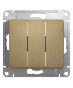 Механизм выключателя 3-кл. СП Glossa 10А IP20 (сх. 1+1+1) 10AX титан SchE GSL000431