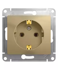 Механизм розетки 1-м СП Glossa 16А IP20 с заземл. титан SchE GSL000443