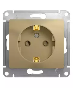 Механизм розетки 1-м СП Glossa 16А IP20 с заземл. защ. шторки титан SchE GSL000445