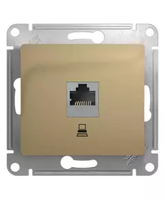Механизм розетки комп. 1-м СП Glossa RJ45 CAT.5E титан SchE GSL000481K