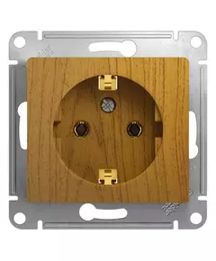 Механизм розетки 1-м СП Glossa 16А IP20 с заземл. дерево дуб SchE GSL000543