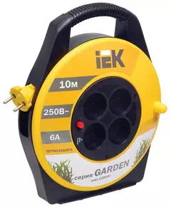 Удлинитель на катушке 4х10м без заземл. 6А IP20 УК10 "Garden" с термозащ. 2х0.75 IEK WKP23-06-04-10