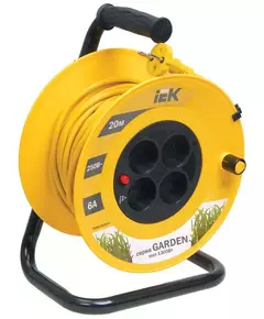 Удлинитель на катушке 4х20м без заземл. 6А IP20 УК20 "Garden" с термозащ. 2х0.75 IEK WKP23-06-04-20