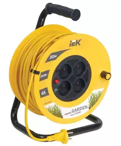 Удлинитель на катушке 4х30м без заземл. 6А IP20 УК30 "Garden" с термозащ. 2х0.75 IEK WKP23-06-04-30