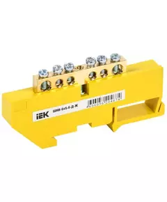 Шина PE "земля" на DIN-изоляторе ШНИ-6х9-6-Д-Ж IEK YNN10-69-6D-K05
