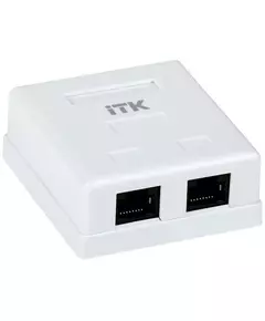 Розетка информационная RJ45 кат.5е UTP 2-порта настенная ITK CS2-1C5EU-22