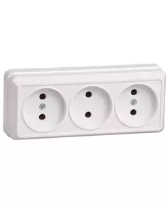 Розетка 3-м ОП Октава 10А IP20 без заземл. бел. IEK ERO30-K01-10-DC