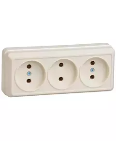 Розетка 3-м ОП Октава 10А IP20 без заземл. крем. IEK ERO30-K33-10-DC