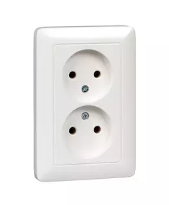 Розетка 2-м СП Хит 16А IP21 без заземл. без защ. шторок бел. SchE RS16-235-B