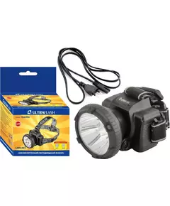 Фонарь налобный аккумуляторный LED 5365 (220В 5LED 2 режима; черн.) Ultraflash 11648