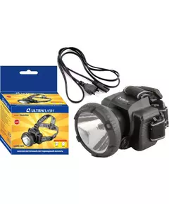 Фонарь налобный аккумуляторный LED 5366 (220В LED 2 режима; черн.) Ultraflash 11649