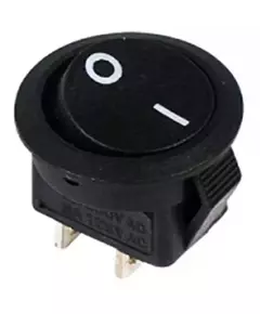 Выключатель клавишный 250В 6А (2с) ON-OFF круглый черн. Micro (RWB-105; SC-214) Rexant 36-2510