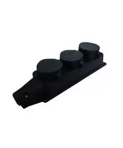 Колодка 3-м 1ф 16А 250В IP44 (еврослот) с заглушками с заземл. каучук UNIVersal 602230