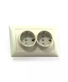 Розетка 2-м СП Селена РС16-372 16А IP20 с заземл. сл. кость Кунцево 8148