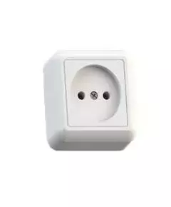 Розетка 1-м ОП Оптима РА10-375 10А IP20 без заземл. с монтаж. пластиной бел. Кунцево 8006