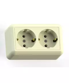 Розетка 2-м ОП Оптима РА16-374 16А IP20 с заземл. с монтаж. пластиной сл. кость Кунцево 8038