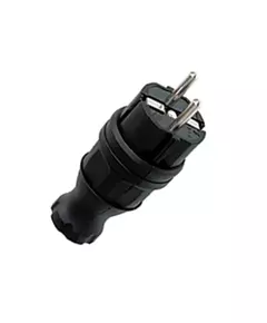 Вилка прямая 16А IP44 2P+PE 230В каучук EKF RPS-011-16-230-44