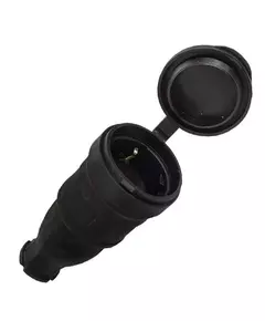 Розетка переносная 16А IP44 230В 2P+PE с защ. крышкой каучук Basic EKF RPS-012-16-230-44