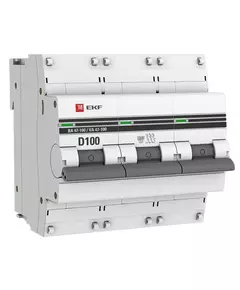 Выключатель автоматический модульный 3п D 100А 10кА ВА 47-100 PROxima EKF mcb47100-3-100D-pro
