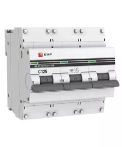 Выключатель автоматический модульный 3п C 125А 10кА ВА 47-100 PROxima EKF mcb47100-3-125C-pro