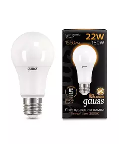 Лампа светодиодная Black A70 22Вт 3000К E27 Gauss 102502122