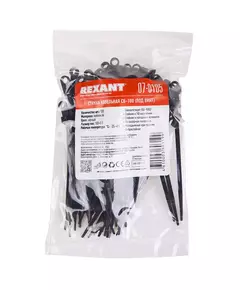 Хомут кабельный 3.6х100 под винт нейл. черн. (уп.100шт) Rexant 07-0105