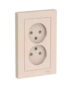 Розетка 2-м СП AtlasDesign 16А IP20 без заземл. в сборе беж. SchE ATN000220