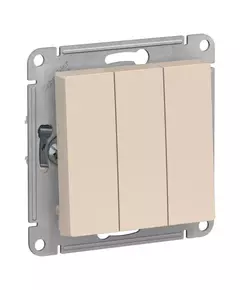 Механизм выключателя 3-кл. СП AtlasDesign 10А IP20 (сх. 1+1+1) 10AX беж. SchE ATN000231