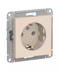 Механизм розетки 1-м СП AtlasDesign 16А IP20 с заземл. беж. SchE ATN000243