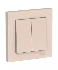 Выключатель 2-кл. СП AtlasDesign 10А IP20 (сх. 5) 10AX в сборе беж. SchE ATN000252